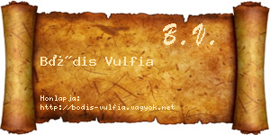 Bódis Vulfia névjegykártya